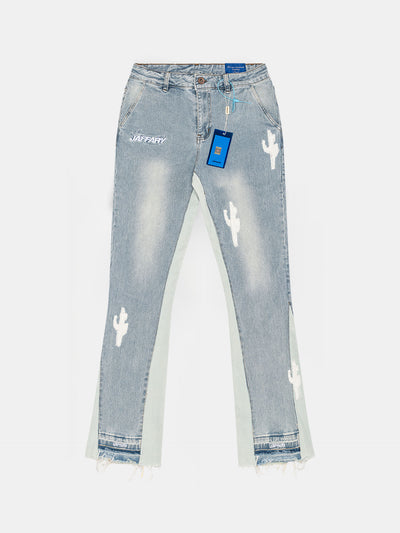 CACTUS PATCH FLARE JEANS