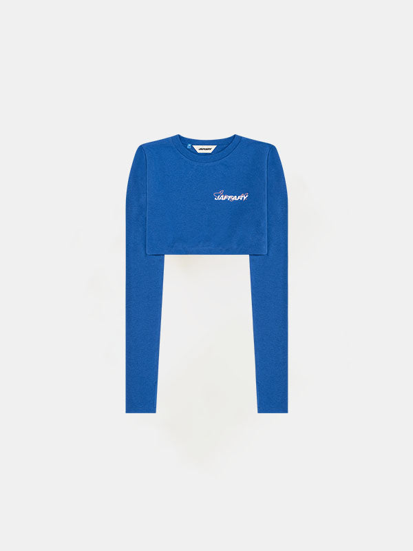 COBALT BLUE EMBROIDERED CROPTOP