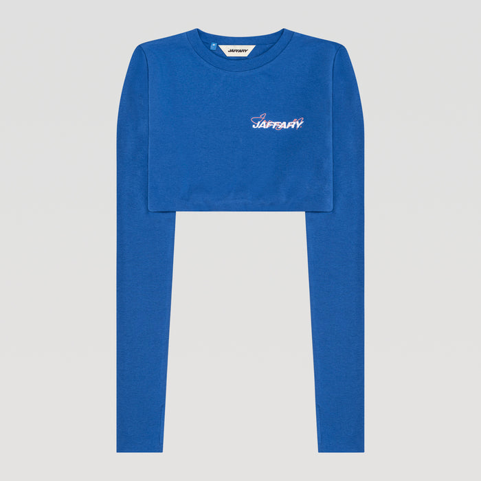 COBALT BLUE EMBROIDERED CROPTOP