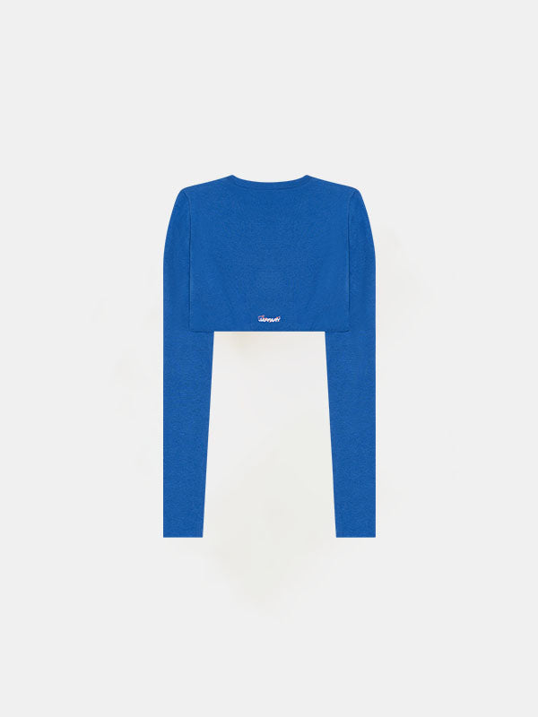 COBALT BLUE EMBROIDERED CROPTOP