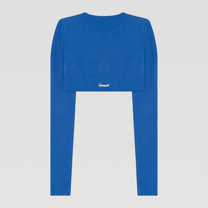 COBALT BLUE EMBROIDERED CROPTOP