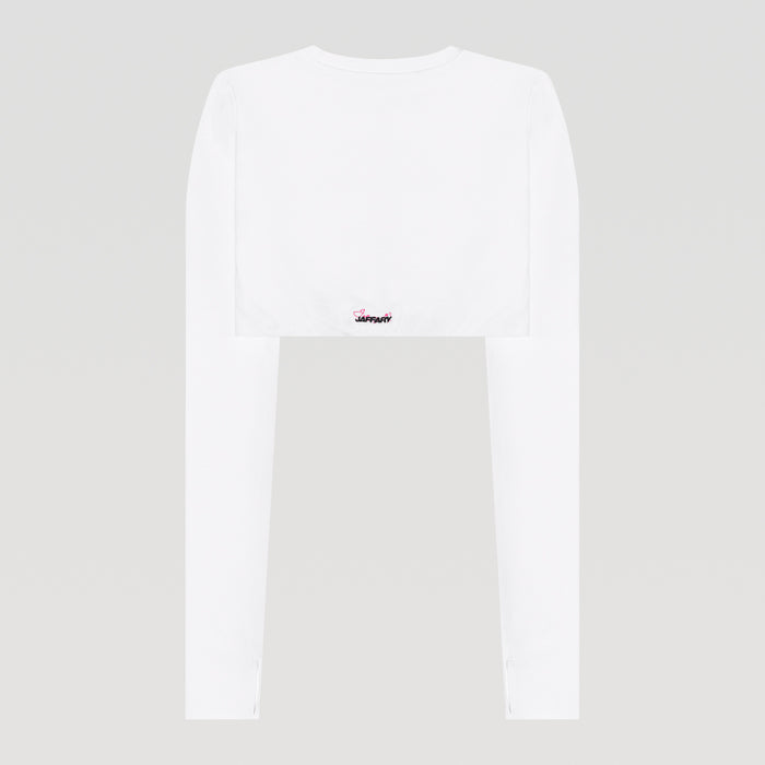SNOW WHITE EMBROIDERED CROP TOP