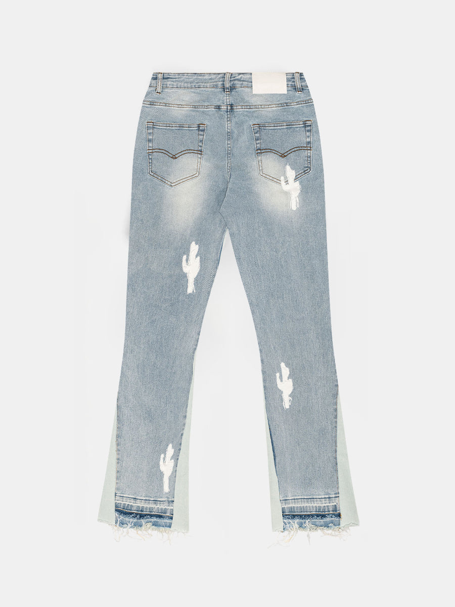 CACTUS PATCH FLARE JEANS