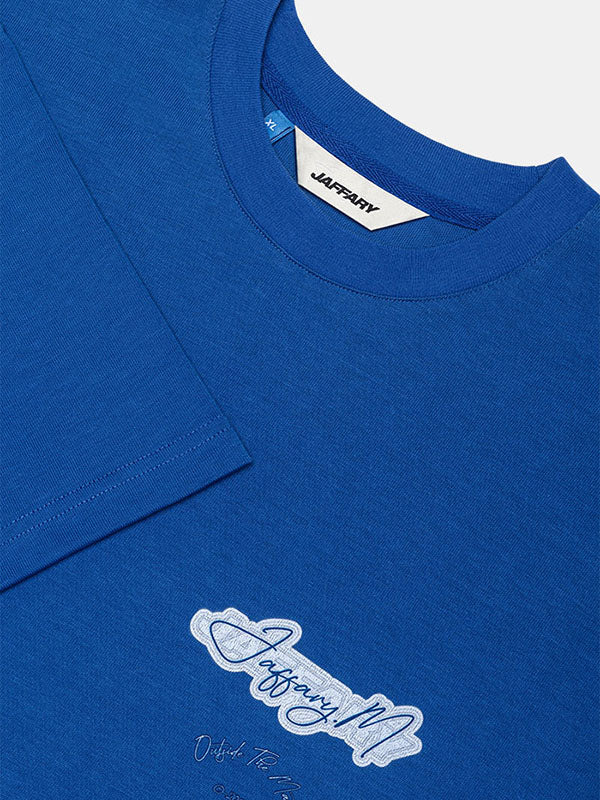 COBALT BLUE EMBROIDERED CROPTOP