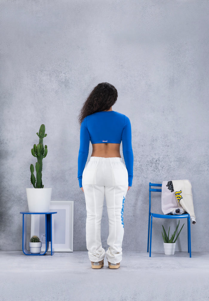 COBALT BLUE EMBROIDERED CROPTOP