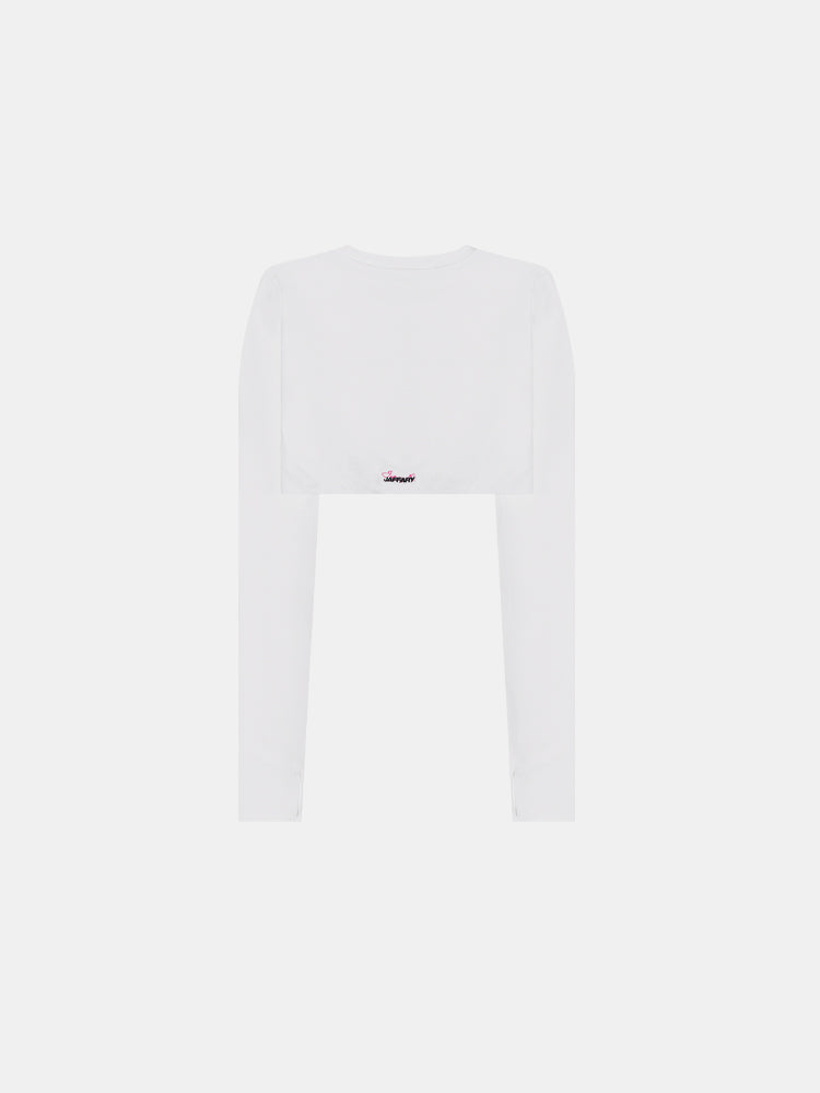 SNOW WHITE EMBROIDERED CROP TOP