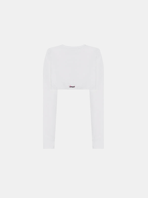 SNOW WHITE EMBROIDERED CROP TOP