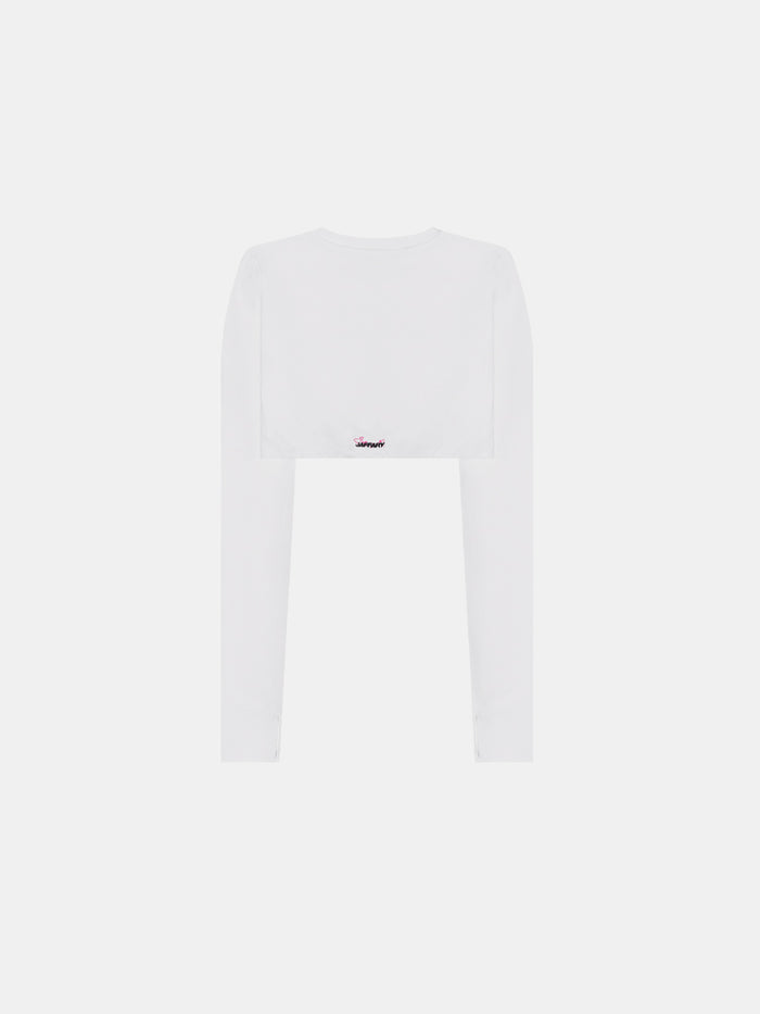 SNOW WHITE EMBROIDERED CROP TOP